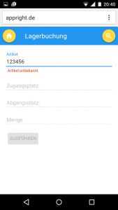 scanner lagerbuchung rückmeldung